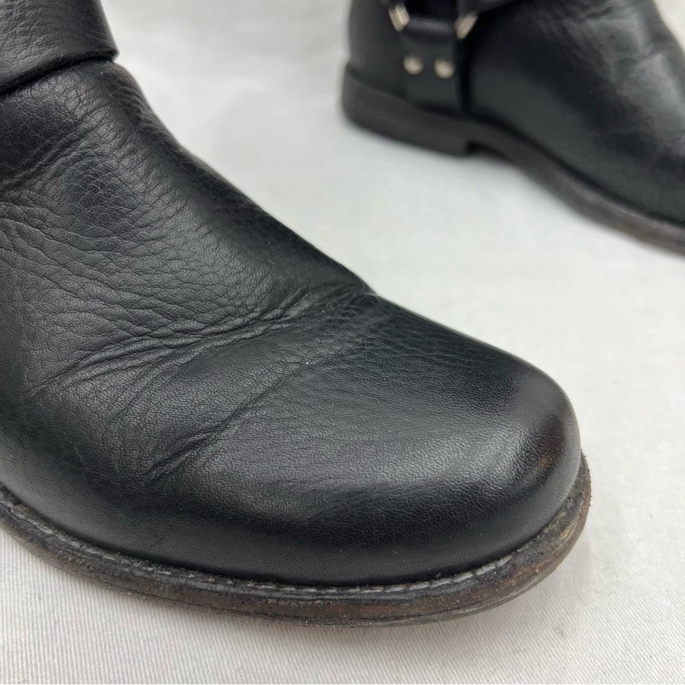 $378 Frye Phillip Harness Riding Boots Black Leather 15.5” Tall 76850 Size 6 B - Picture 3 of 13
